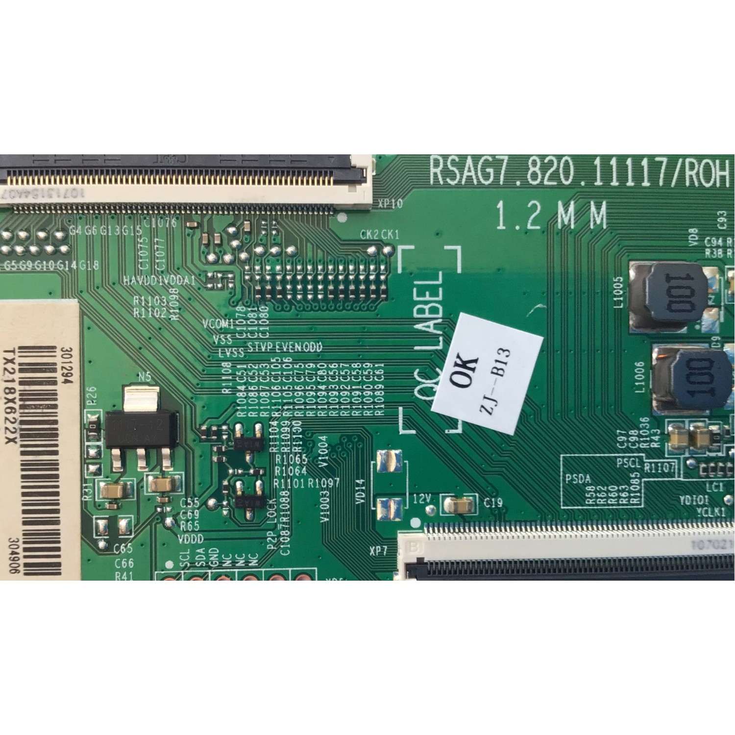 T-CON PARA TV HISENSE / NUMERO DE PARTE 301294 / RSAG7.820.11117/ROH / 304906 / H41802PNJ54B3 / PANEL HD650Y1U72-T0L2\GM\CKD3A\ROH / DISPLAY HV650QUB-F70 / MODELO 65R6E4 65A53FUR(0011) - Imagen 2